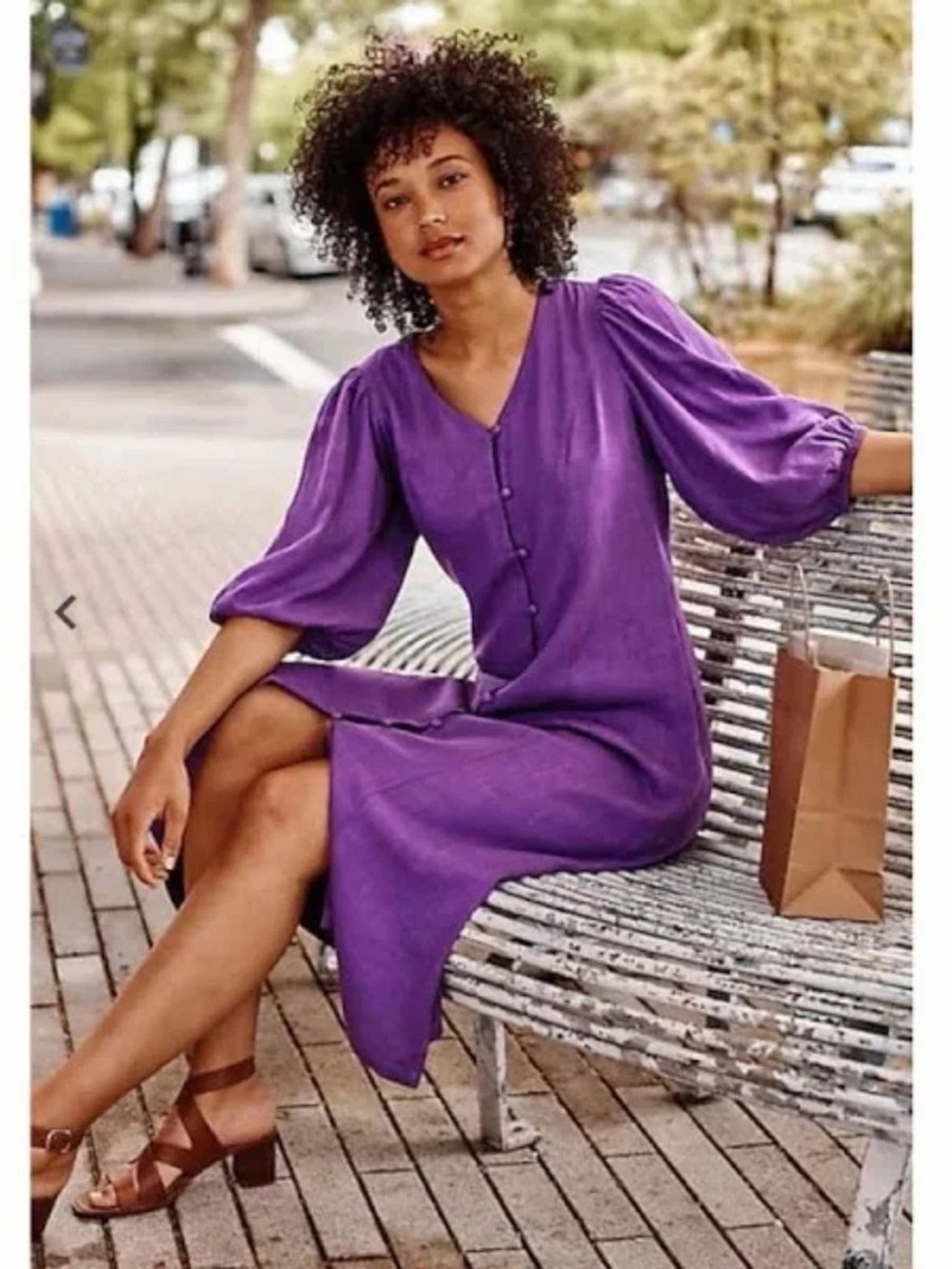 J. Jill Violet Button-Front Midi Dress